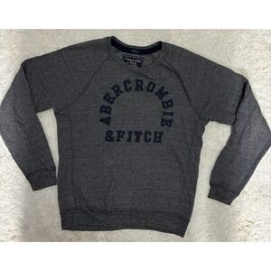 Abercrombie & Fitch Men's Sweatshirt Size M Muscle Gray w Textured Cloth Logo